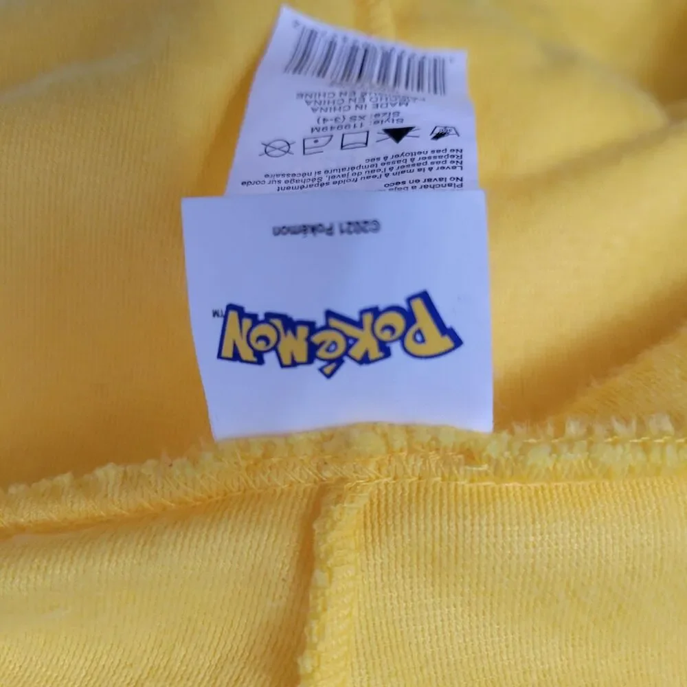 Pokemon Pikachu Kids 3-4 One Piece Pajamas Costume Kigurumi Cosplay Fleece Hood